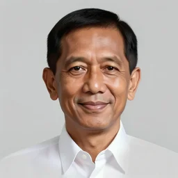 photo of president joko widodo with simple smile and clean shaved, paint, detailed, digital art, artstation, portrait, hd 4 k, artgerm