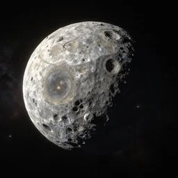 [ desaturated ] asteroid in space with a dome habitat stars nebular in space greg rutkowski paul lehr digital awardwinning