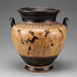 a pot with a decorative minoan art style