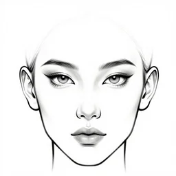 symmetry! face, concept art, smooth, sharp focus, lineart, illustration,, penned with black on white, 8 k