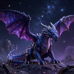 Dragon Creepy cosmic color scheme star gazing Unreal Engine 3D Rendered