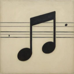 A painting of a musical note, oil painting