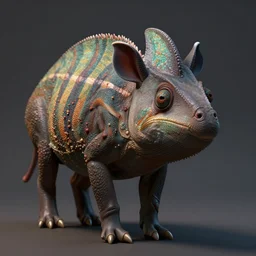 tapir, lambda, chameleon. detailed zbrush model painted in photoshop