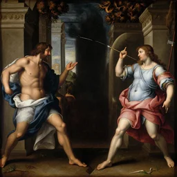 renaissance painting of science battling against the void