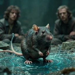 the rat creature, water caustics, film still from the movie directed by denis villeneuve and david cronenberg with art direction by h. r. giger, bernie wrightson and tim hildebrandt