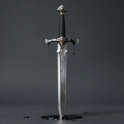 Fantasy Longsword with black ooze dripping from it
