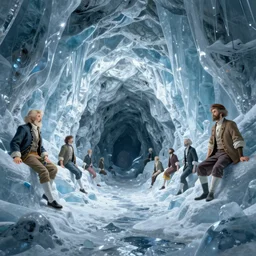 icy mountain cave, unreal 5 render, rhads, sargent and leyendecker, savrasov levitan polenov, bruce pennington, studio ghibli, tim hildebrandt, digital art, landscape painting, octane render, beautiful composition, trending on artstation, award winning photograph, masterpiece