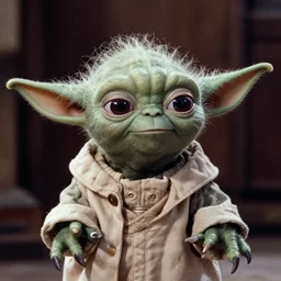 e. t replaced by yoda, still from the movie e. t, grainy, 8 0's look,