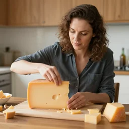 a woman made of cheese