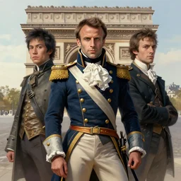 emmanuel macron dressed as napoleon, napoleon clothing by artgerm, victo ngai, ryohei hase, artstation. fractal paper, paris. highly detailed digital painting, smooth, global illumination, fantasy art by greg rutkowsky, karl spitzweg