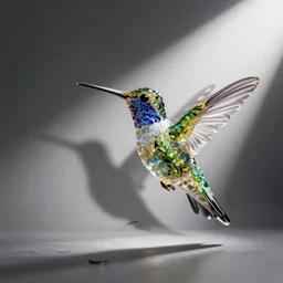 hummingbird made of glass