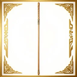 picture of a single wooden long straight thin ninja fighting staff with oriental ornaments, weapon, highlight, vertical, centred, symmetric, sci - fi, fantasy, dnd, close shot, bright uniform background, award winning