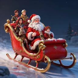 extremely detailed concept art of a the arcane santa sleigh by makoto shinkai and lois van baarle, ilya kuvshinov, rossdraws, global illumination, octane render, digital art, trending on artstation, sharp focus, 4 k