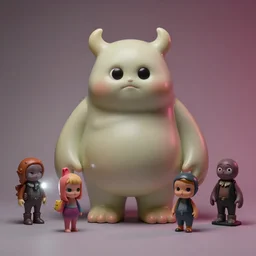 cute kitsch smooth fat flesh monster alien : : by mark ryden, lisa frank, marion peck, esao andrews : : action figure, sofubi, collectable figurine : : studio lighting, colored gels, colored background : : kodak portra 5 0 0, wetplate, flashlight, muted colours, 2 0 0 mm lens, shallow dof