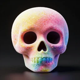 sugar 💀, colorful, black matte background, 3 d render, 4 k resolution