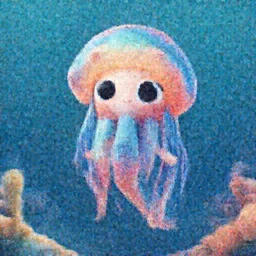 cute, full body, female, anime style, a lively jelly fish girl, large eyes, beautiful lighting, sharp focus, simple background, creative, underwater