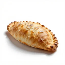 crystal calzone, commercial catalog photo, isolated on a pure white background, centered, entire object in frame, sharp focus, soft studio lighting