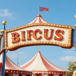 an arched sign for a circus