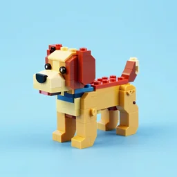 colorful 1 9 7 0 s lego dog