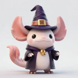 a cute axolotl dressed as a wizard, trending on artstation