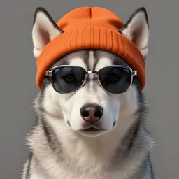 symmetry!! portrait of husky puppy, sci - fi, sun glasses, orange beanie, intricate, elegant, highly detailed, digital painting, artstation, concept art, smooth, sharp focus, illustration, art by artgerm and greg rutkowski and alphonse mucha, 8 k