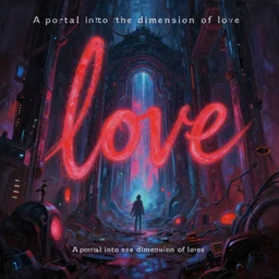 An aesthetic horror dark cyberpunk landscape painting depicting 'A portal into the dimension of love' by Wayne Barlowe, Trending on cgsociety artstation, 8k, masterpiece, cinematic lighting, highly detailed, vibrant colors.