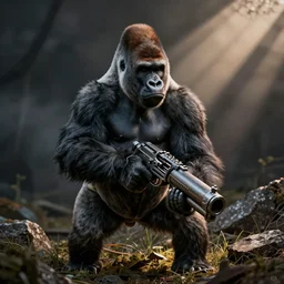 gorilla with chainguns for arms