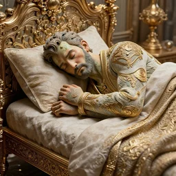 chad alpha avocado man going to sleep in a comfy bed intricate detail, finely detailed, small details, extra detail, photorealistic, high resolution, vray, hdr, hyper detailed, insane details, intricate, elite, ornate, elegant, luxury, dramatic lighting, octane render, weta digital, micro details, 3 d sculpture