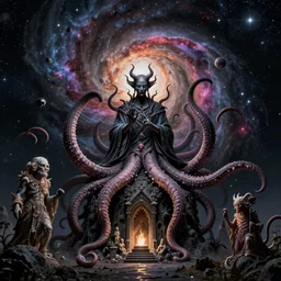 great old ones, yog - sothoth, r'lyeh, shub - niggurath, dunwich horror, tentacles horrors lovecraft, cosmic horror, psycho nebula void colors