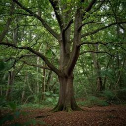 A photograph of a tree walking in the forest, very detailed, 8k, ultra realistic, fantasy