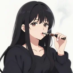 anime girl smoking a blunt