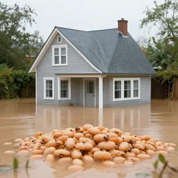a house flooded with baked beans