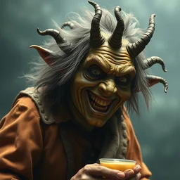 frodo baggins as hellish abomination, still - life, happy