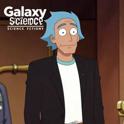 Christopher Lloyd as Rick Sanchez on the cover of Galaxy Science Fiction, 1965, detailed, epic, vintage 1960s print, trending on artstation