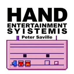 logotype sheet that reads HAND ENTERTAINMENT SYSTEMS by peter saville in the style of snes, 16 bit, sprites