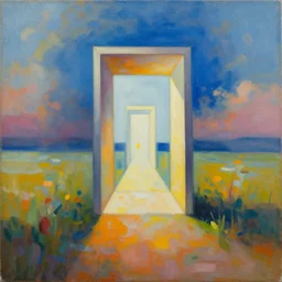 a beautiful painting of a portal to infinite creativity, abstract landscape, 8 k, photorealism