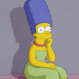 portrait of marge simpson, dreamy and ethereal, expressive pose, peaceful expression, elegant, highly detailed, digital painting, artstation, concept art, smooth, sharp focus, by gil elvgren