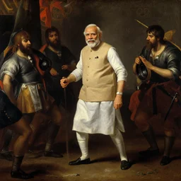 a beautiful dramatic scene of the assassination of narendra modi, flemish baroque painting, oil on canvas, trending on artstation, masterpiece, grainy, cinematic composition, beautiful lighting, no frames