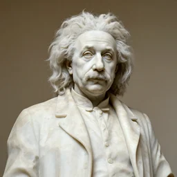 a marble statue of albert einstein