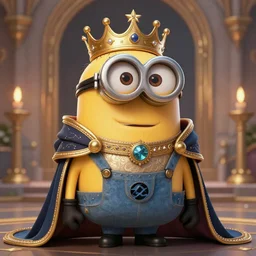 Minion Bob from despicable me as a Knight King, fantasy, intricate, ornate, Hyperdetailed, digital art, behance, artstation, smooth, sharp focus, bokeh, illustration, digital painting, elegant, symmetrical,