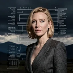 image of cate blanchet as electronic schematic