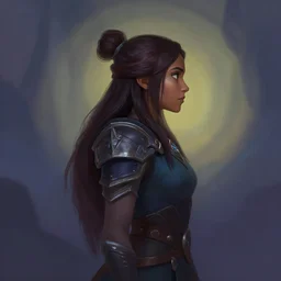 side profile centered painted portrait, maya ali sorcerer, matte painting arcane dota blizzard pixar, maya engine on stylized background, global illumination lighting artstation, by jesper ejsing, makoto shinkai and lois van baarle, ilya kuvshinov, rossdraws