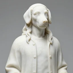 statue of snoop dog, white marble, michelangelo style