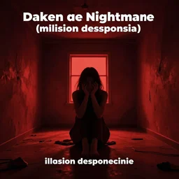 a dark mind in a nightmare is aware of betrayal sadness and despondency of a illusion schizophrenia in a red hyper room