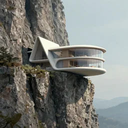 house built on the side of a vertical cliff, neofuturism architecture, digital painting, detailed, highly detailed, smooth, sharp focus, 3 d rendering, octane, unreal engine, digital, maya, award winning, trending on artstation