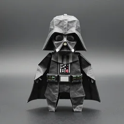 darth vader origami, highly detailed