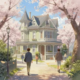 i walk in tachikawa - shi, tokyo. volumetric lighting, spring, nice weather, realistic illustration, perfectly shaded, soft painting, art, nicoletta ceccoli, mark ryden, lostfish, max fleischer, depth of field, detailed and intricate victorian environment, 8 k resolution, hyperrealistic, octane render