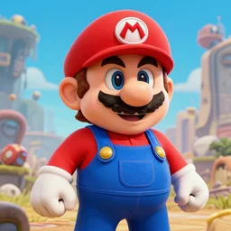 post - apocalyptic super mario portrait, hyper realism