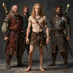 hyper realistic photography of skinny medieval orc warrior brom, greg rutkowski, craig mullins, juan gimenez artstation cgsociety full body shot, card art