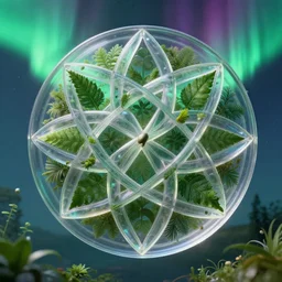 seed of life, transparent clear see - through image of lush botany, aurora spaceship environment, ultra realistic, concept art, photorealistic, octane render, 8 k, unreal engine. art by gustave dore and nori inoguchi and sam kaplan and zachary goulko and christopher marley and artgerm and alphonse mucha